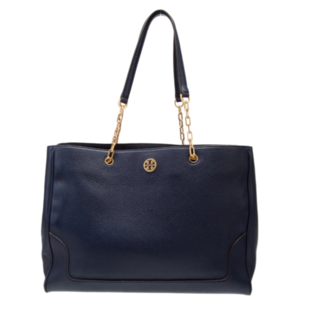 TORY BURCH | Marsden Pebbled Black Leather Tote, Large